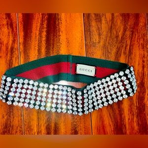 gucci headband with embellished crystals